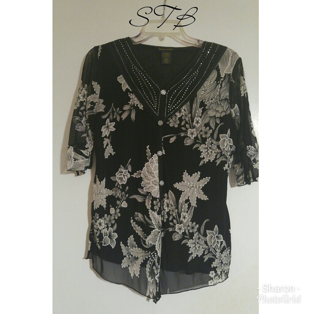 Silver & Black blouse !